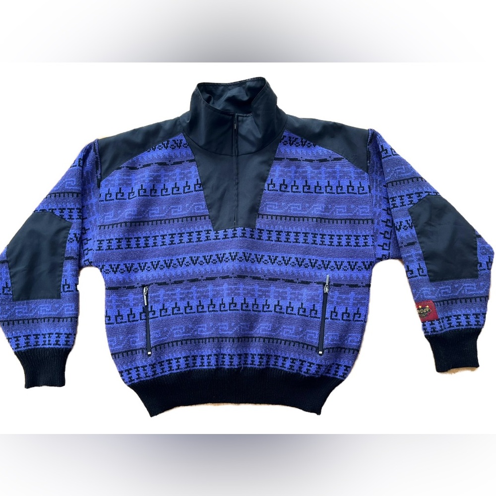 Vintage Spyder Ski Sweater Pullover Jacket Outerwear Purple Black Size Large